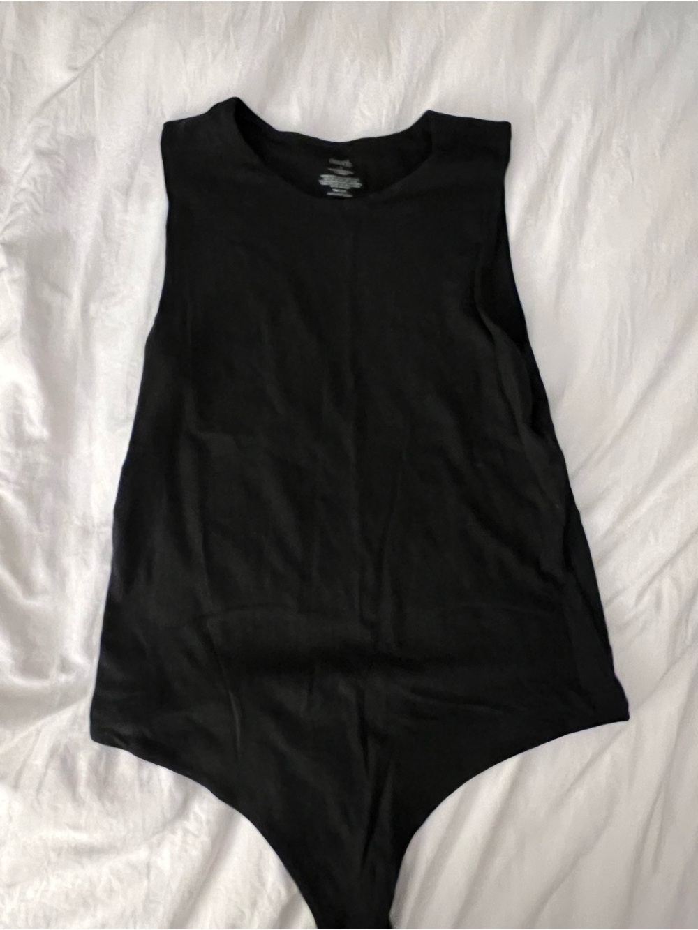 nuuds Black Sleeveless Crew Neck Bodysuit